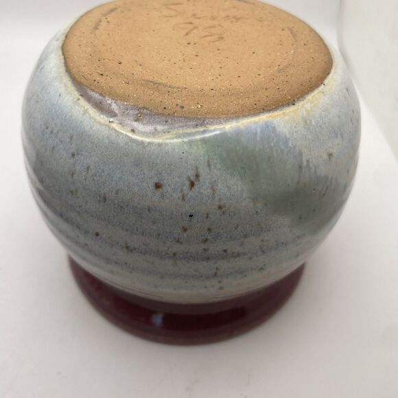 Susan Sage Vintage Art Pottery Pitcher Bowl Set Artist Signed Speckled Pottery - Picture 9 of 10